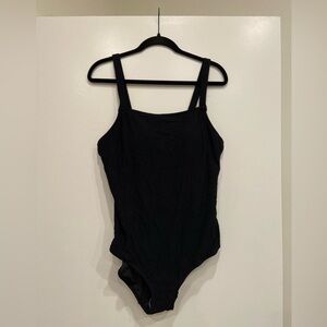 City Chic Black Ribbed One Piece Swimsuit- Size 18W - New with tags!